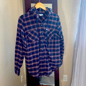 flannel shirt with hoodie size Medium